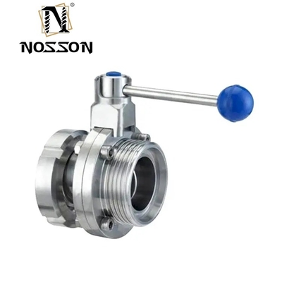 ISO9001 Certificato SS304 SS316 Sanitary Stainless Steel Weld End Manual Type Butterfly Valve per la distribuzione di gas