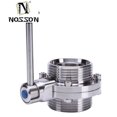ISO9001 Certificato SS304 SS316 Sanitary Stainless Steel Weld End Manual Type Butterfly Valve per la distribuzione di gas