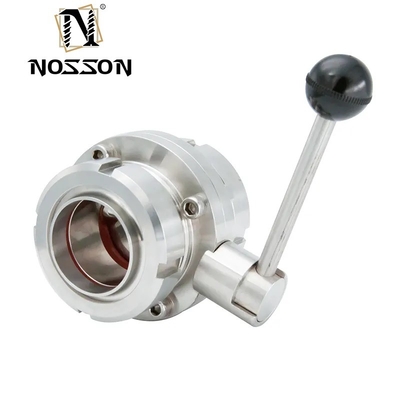 ISO9001 Certificato SS304 SS316 Sanitary Stainless Steel Weld End Manual Type Butterfly Valve per la distribuzione di gas