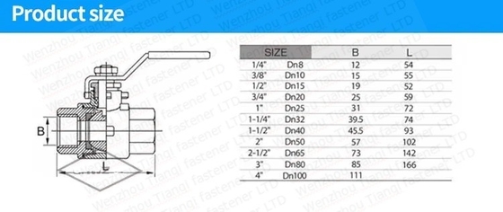 Acciaio inossidabile 304 316 Valvola a sfera CF8M CF8 NPT BSPT Thread 1pc per la struttura del diaframma e nero industriale