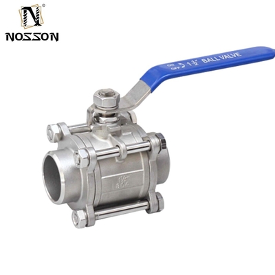 Valvola a sfera in acciaio inossidabile 2 3 4 pollici NPT Thread femminile 3 pezzi Full Port Manual Operation ISO9001 Certificato Non standard
