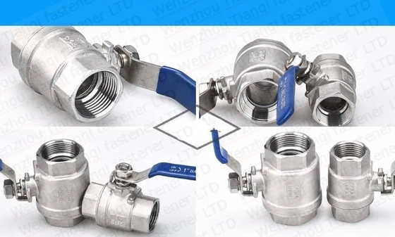 Valvola a sfera in acciaio inossidabile 2 3 4 pollici NPT Thread femminile 3 pezzi Full Port Manual Operation ISO9001 Certificato Non standard