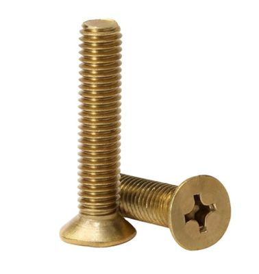 Flat Head Style M2-M8 Phillips in ottone per viti di macchina contraffondate con eccellente durata e finitura semplice
