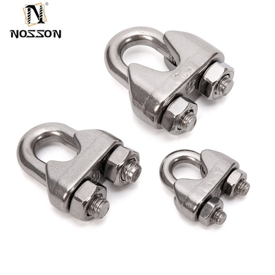 OEM supportato DIN741 Acciaio inossidabile Clip per la corda per l'industria generale Rigging Cable Grip Clamp 4.6mm 7.9mm 10mm 12mm
