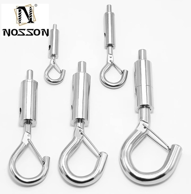OEM personalizzato 4,6mm-12mm Wire Rope Lock Head Pendant Light Panel Light Pendant Hook con guinzaglio di sicurezza e ganci a molla
