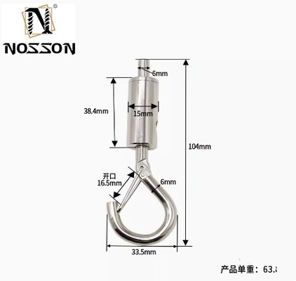 OEM personalizzato 4,6mm-12mm Wire Rope Lock Head Pendant Light Panel Light Pendant Hook con guinzaglio di sicurezza e ganci a molla
