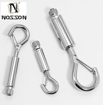 Trattamento elettrolitico 8mm-50mm di acciaio inossidabile doppio estremo bullone Snap Hook Carabiner per dog leash Scuba accessori