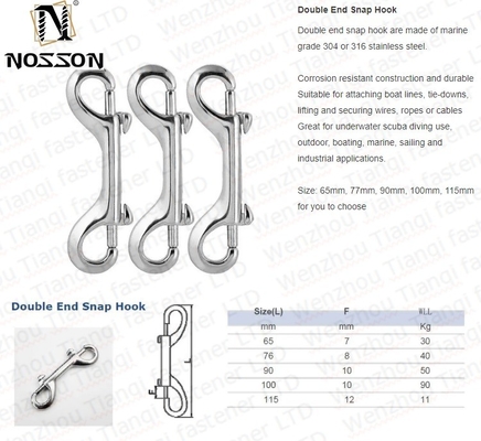 JIS Standard AISI304/316 Cerniera in acciaio inossidabile Snap Swivel Carabiner Hook per Dog Leash Webbing Immersione m3 m4 m5 m6 m8 m10 m12 1/4 3/8 5/16