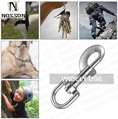 Finitura di zinco in acciaio inossidabile meccanizzato Swaged Spinning Eye Trigger Snap Hook per bulloni da 14 mm e rigging heavy-duty heavy-duty