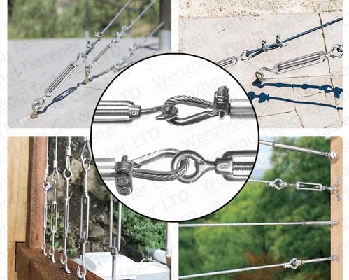 316 Cornice in acciaio inossidabile Tipo di gancio occhio Tornabuckle per la tensione e la durabilità delle corde di filo di ferro pesanti nell'industria mineraria