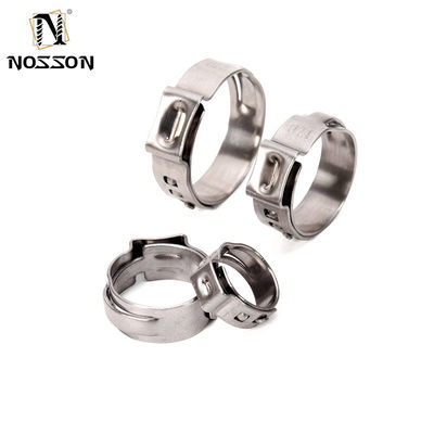 Clampo per tubi a un orecchio singolo con colletto in acciaio inossidabile standard ANSI/ASME per il sistema di misurazione metrica nell'industria alimentare e delle bevande