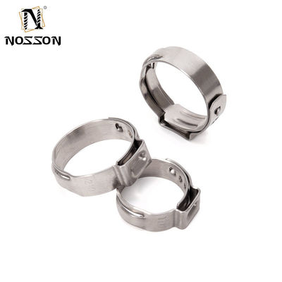 Clampo per tubi a un orecchio singolo con colletto in acciaio inossidabile standard ANSI/ASME per il sistema di misurazione metrica nell'industria alimentare e delle bevande