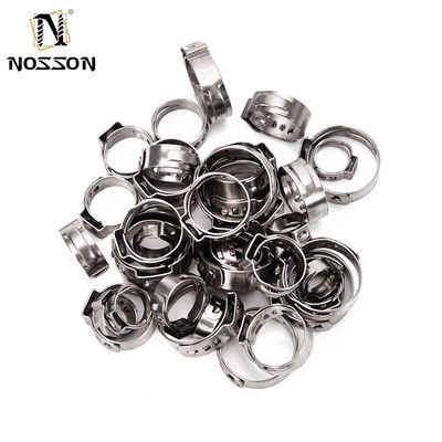 Clampo per tubi a un orecchio singolo con colletto in acciaio inossidabile standard ANSI/ASME per il sistema di misurazione metrica nell'industria alimentare e delle bevande