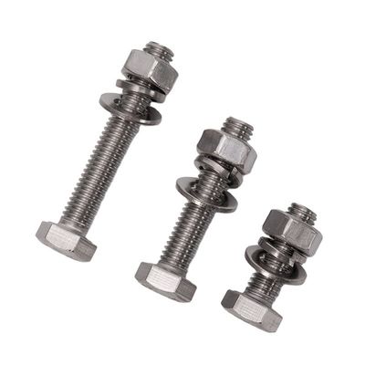 SS 304 316 Acciaio galvanizzato DIN931 DIN933 Mezzo filo di testa esadeca bulloni e dadi M3 M4 M5 M6 M8 M10 M12 M14 M16 M20 Finitura semplice