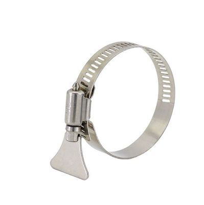 JIS Standard Gas Radiator Hose Clip Clamps with Butterfly Handle Piana superficie Materiale durevole Sistema di misurazione metrica