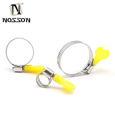JIS Standard Gas Radiator Hose Clip Clamps with Butterfly Handle Piana superficie Materiale durevole Sistema di misurazione metrica
