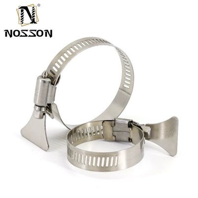 JIS Standard Gas Radiator Hose Clip Clamps with Butterfly Handle Piana superficie Materiale durevole Sistema di misurazione metrica