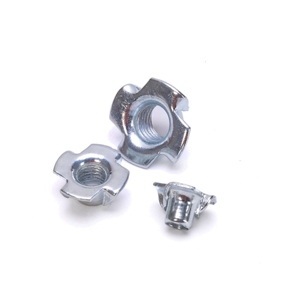Nocciolo a quattro mascelle Tee inserito a filo per mobili Sistema di misurazione metrica Finitura cromata M3 M4 M5 M6 M8 M10 M12