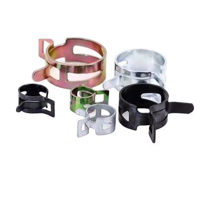 Clip di sicurezza di chiusura del tubo di molla in acciaio inossidabile di zinco per materiale resistente alla corrosione della superficie piana automobilistica