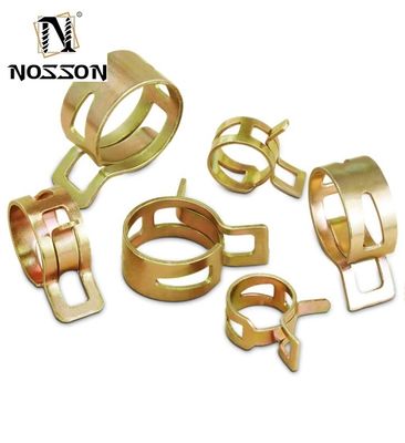 Clip di sicurezza di chiusura del tubo di molla in acciaio inossidabile di zinco per materiale resistente alla corrosione della superficie piana automobilistica