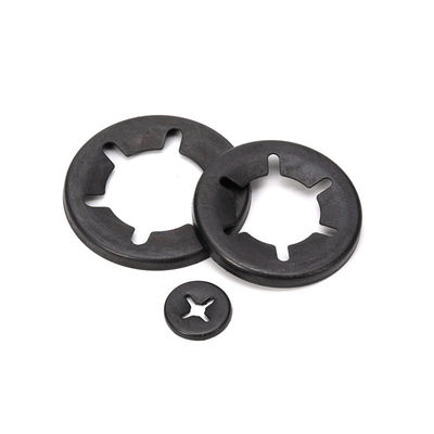 M3-M30 Finitura semplice Dente interno in acciaio nero Fast Starlock Clamp Lock Washers Circlips per l'albero Stile dentale esterno