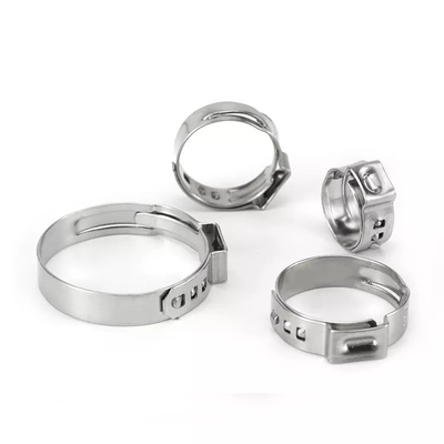 Sistema di misurazione metrica Clampada a tubo senza passo a un orecchio per accessori idraulici Pex ZINC Finish JIS Standard