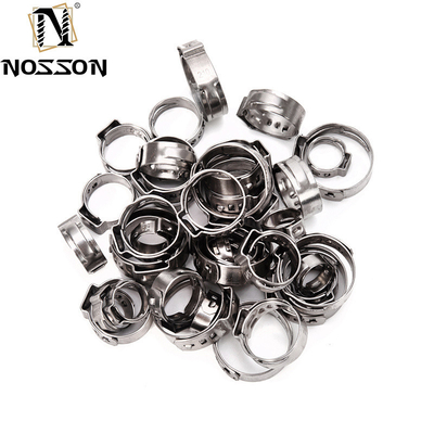 Fittings per tubi in acciaio inossidabile SS304 Spessore sottile, un orecchio, pinza regolabile per tubi per il trasporto di alimenti e bevande