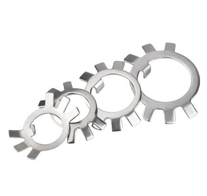 Lavatrici a serratura a molla in acciaio al carbonio con sei artigli di arresto della lavatrice Piastra anti-sbloccamento per dadi rotondi M10-M30