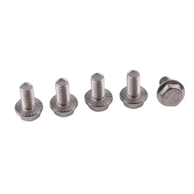 DIN Standard Industrial Serrated Titanium Hexagon Flange Bolt m6 m10 m12 per bulloni di carrello