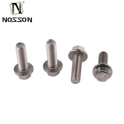 DIN Standard Industrial Serrated Titanium Hexagon Flange Bolt m6 m10 m12 per bulloni di carrello