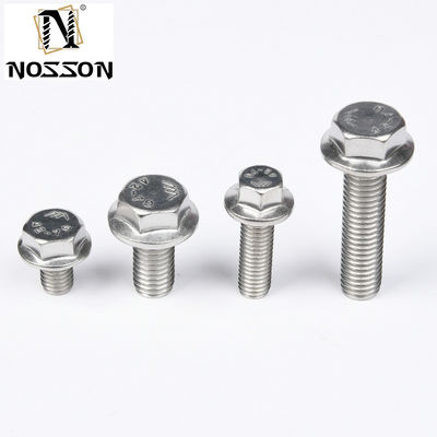 DIN Standard Industrial Serrated Titanium Hexagon Flange Bolt m6 m10 m12 per bulloni di carrello