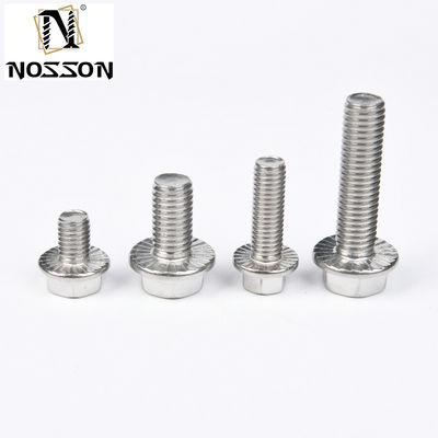 DIN Standard Industrial Serrated Titanium Hexagon Flange Bolt m6 m10 m12 per bulloni di carrello