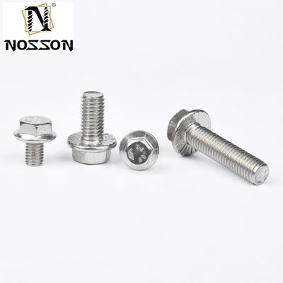 DIN Standard Industrial Serrated Titanium Hexagon Flange Bolt m6 m10 m12 per bulloni di carrello