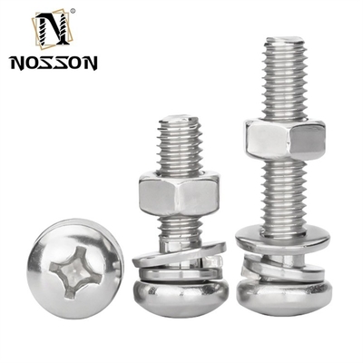 Sistema di misurazione INCH Pan Head Cross Screw Zinc M3 M4 M5 M6 con dimensioni da 1,6 a 20 mm e finitura cromata