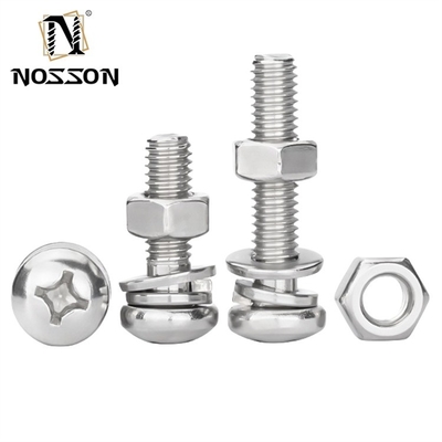 Sistema di misurazione INCH Pan Head Cross Screw Zinc M3 M4 M5 M6 con dimensioni da 1,6 a 20 mm e finitura cromata