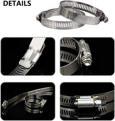 In stock Clamps a motore a vermi per tubi e tubi fermi Sistema di misurazione metrico da 118-140 mm