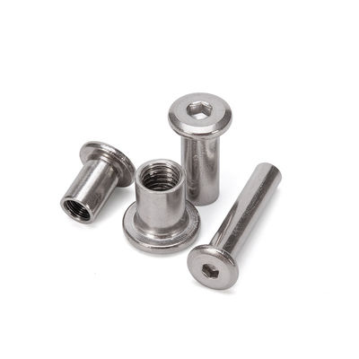 Finitura piana DIN Standard Furniture Joint Connector Nut Acciaio al carbonio galvanizzato Testa piatta Sleeve esagonale Sottofondo esagonale