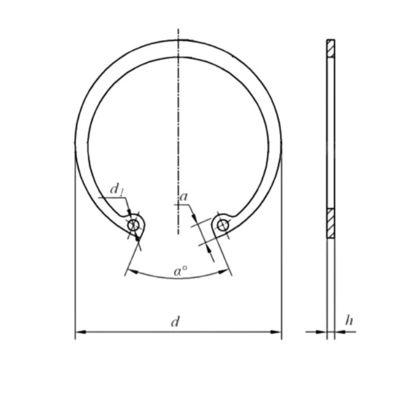 Anelli di ritenuta in acciaio inossidabile standard Top-DIN per cerchioni interne perforate M3M4M5M6M8M10M12M14M16M240M18M20M22M24M27