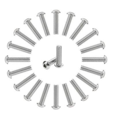 Sistema di misurazione metrico 1/4-20 x 1 pollice di acciaio inossidabile Pan Head Socket Cap Bolts viti 18-8 304 Grade Allen Hex Drive