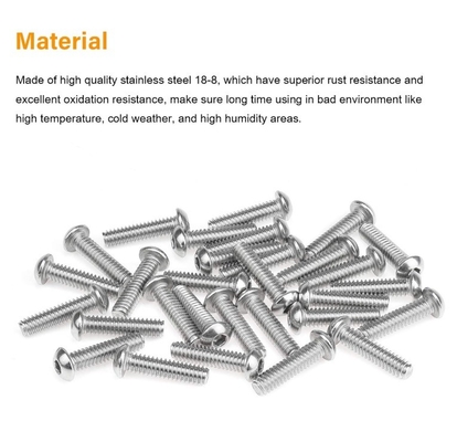 Sistema di misurazione metrico 1/4-20 x 1 pollice di acciaio inossidabile Pan Head Socket Cap Bolts viti 18-8 304 Grade Allen Hex Drive