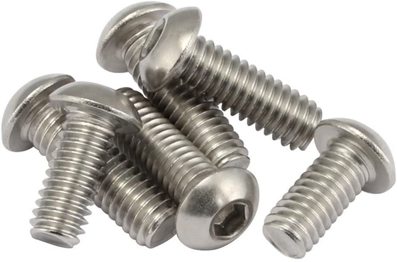 1/4-20 x 1/2 pollice Testa bottone presa cappuccio bulloni 18-8 acciaio inossidabile 304 Finitura piana Full Thread Allen Hex Drive Testa pan