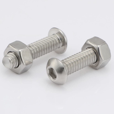 1/4-20 x 1/2 pollice Testa bottone presa cappuccio bulloni 18-8 acciaio inossidabile 304 Finitura piana Full Thread Allen Hex Drive Testa pan