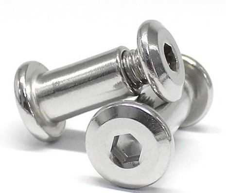 Manopole di metallo con scanalatura Philips Hex Head Chicago Black Oxide Binding Book Screw Maschio Femmina