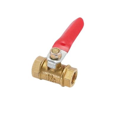 Fornitura d'acqua 180° Maniglia di funzionamento Tubo rotondo Valvola a sfera di ottone Spegni la valvola Interruttore con connettore di 6mm Hose Barb