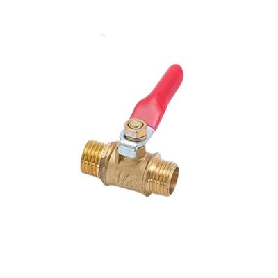 Fornitura d'acqua 180° Maniglia di funzionamento Tubo rotondo Valvola a sfera di ottone Spegni la valvola Interruttore con connettore di 6mm Hose Barb
