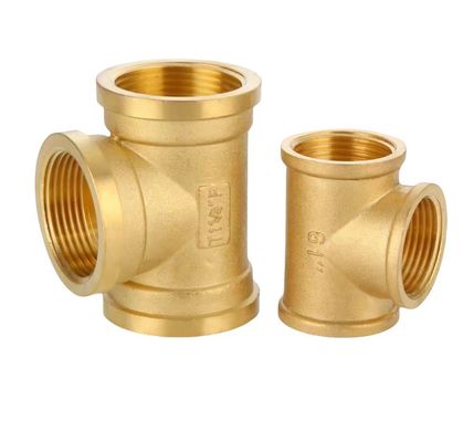Tubo d'acqua rame uguale Tee ottone accessori a filo per supporto personalizzato PN25 colore oro Soluzione esigenze di approvvigionamento idrico