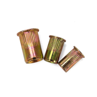 Metrica DIN Standard Zinc giallo-cromato Acciaio Placcato Insert Noccioline con ridotto CounterSunk Head e design a filo