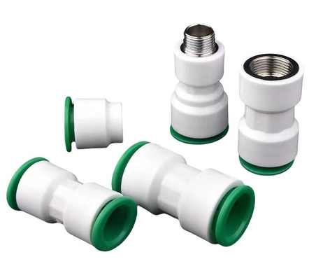 Performance eccellente Testa rotonda PPR Pipa rapida adatta all'acqua Unione adattatore di riduzione di plastica per ODM supporto personalizzato