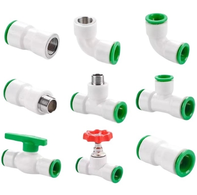 Performance eccellente Testa rotonda PPR Pipa rapida adatta all'acqua Unione adattatore di riduzione di plastica per ODM supporto personalizzato