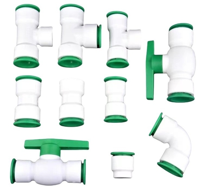 Performance eccellente Testa rotonda PPR Pipa rapida adatta all'acqua Unione adattatore di riduzione di plastica per ODM supporto personalizzato